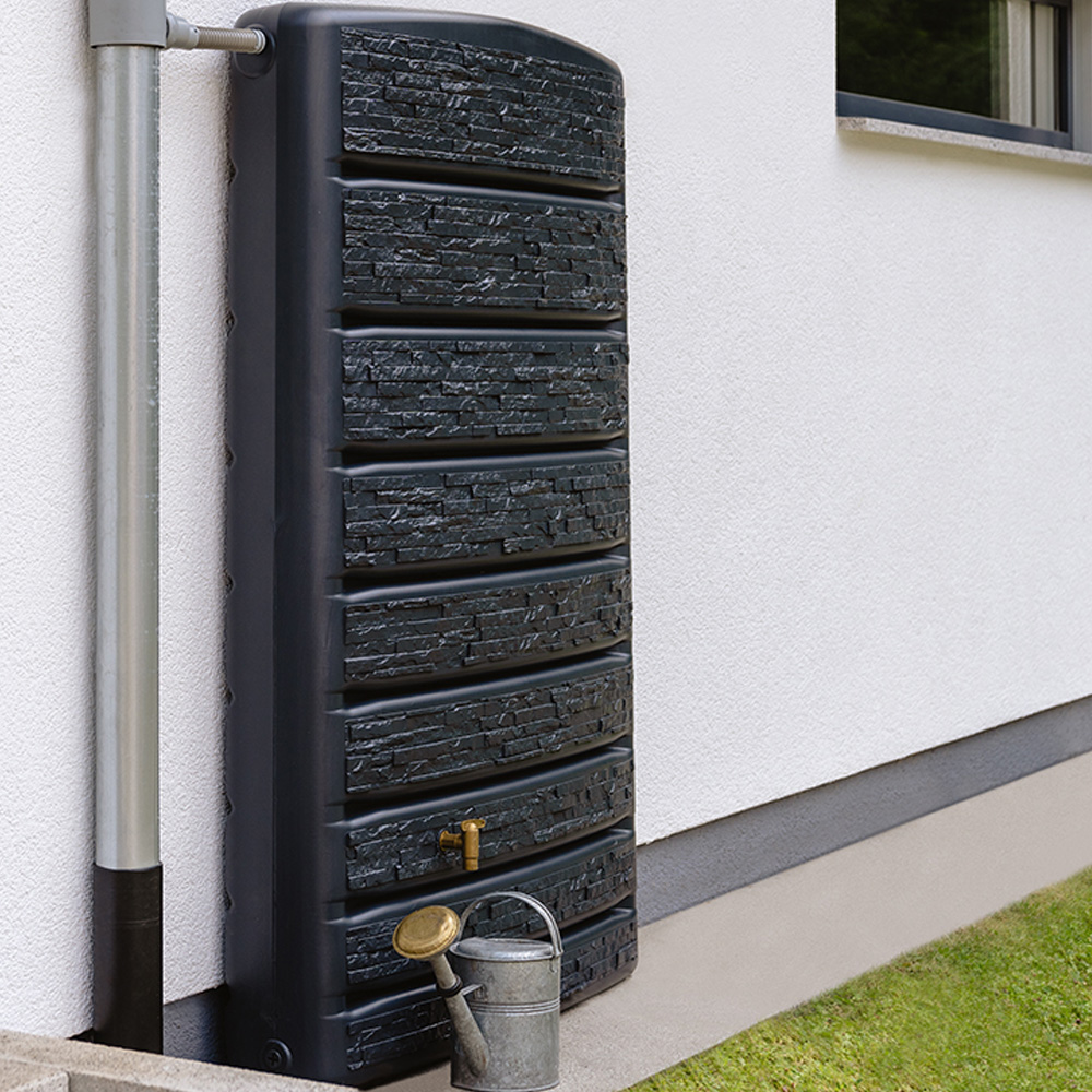 Extra SLIM Wandtank 400 liter Steenlook grafiet wandtank
