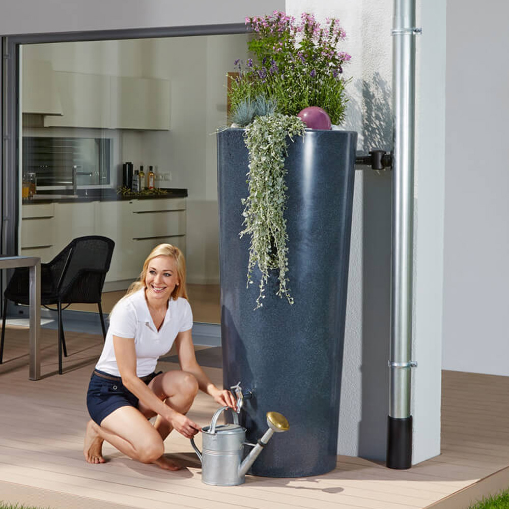 2-in-1 STONE 210 liter Lava regenton