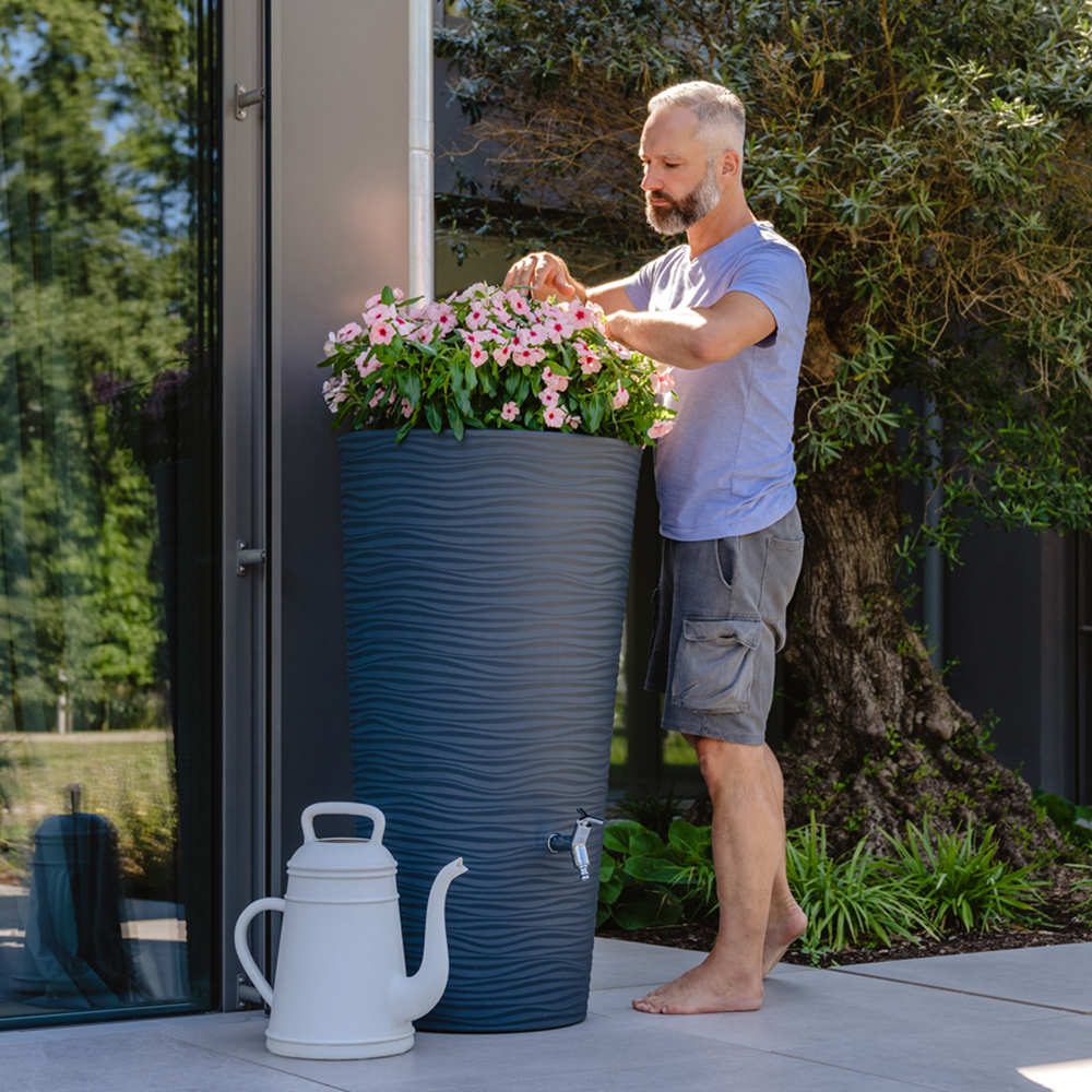 2-in-1 NATURE 210 liter Grafietgrijs regenton