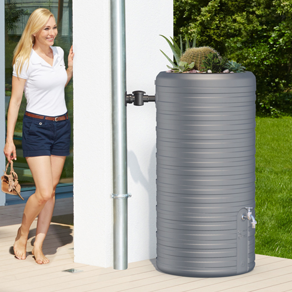 2-in-1 NORDIC 300 liter Steengrijs regenton
