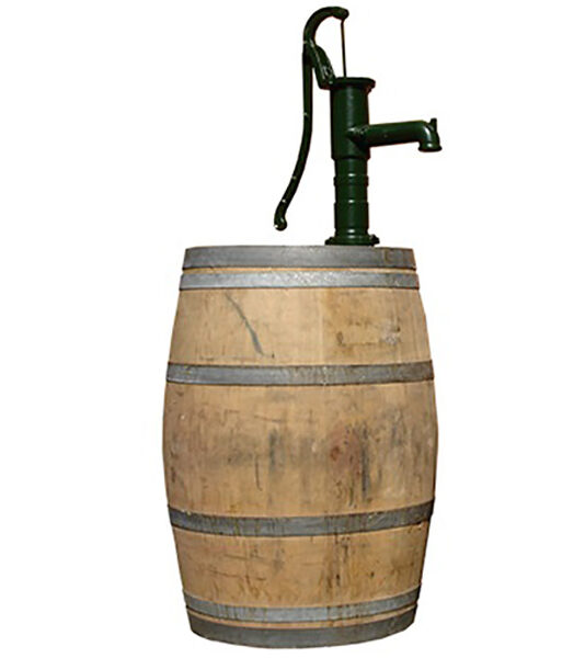 Vat 225 liter met pomp onbehandeld